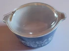 Pyrex Blue White Floral Casserole Baking Bowl Dish Vintage 6x3.5 #473