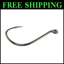 7/0 Black Octopus Hooks, Pack of 100, Needle Point