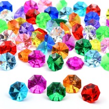 60pcs Acrylic Diamond Gems Pirate Plastic Gems Large Acrylic Gems Jewels Bulk...