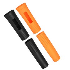 2 Pcs Rubber Handle Covers Silicone, Black/Orange