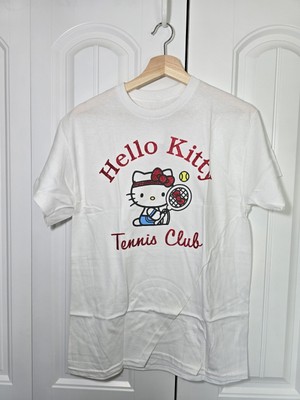 Sanrio Hello Kitty Tennis Club Cotton T-Shirt / Size S / White / New With Tags
