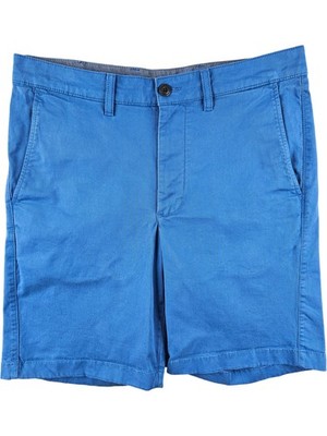 L.L. Bean Chino Shorts Herren Standard Fit Blau Baumwolle Stretch Größe W32