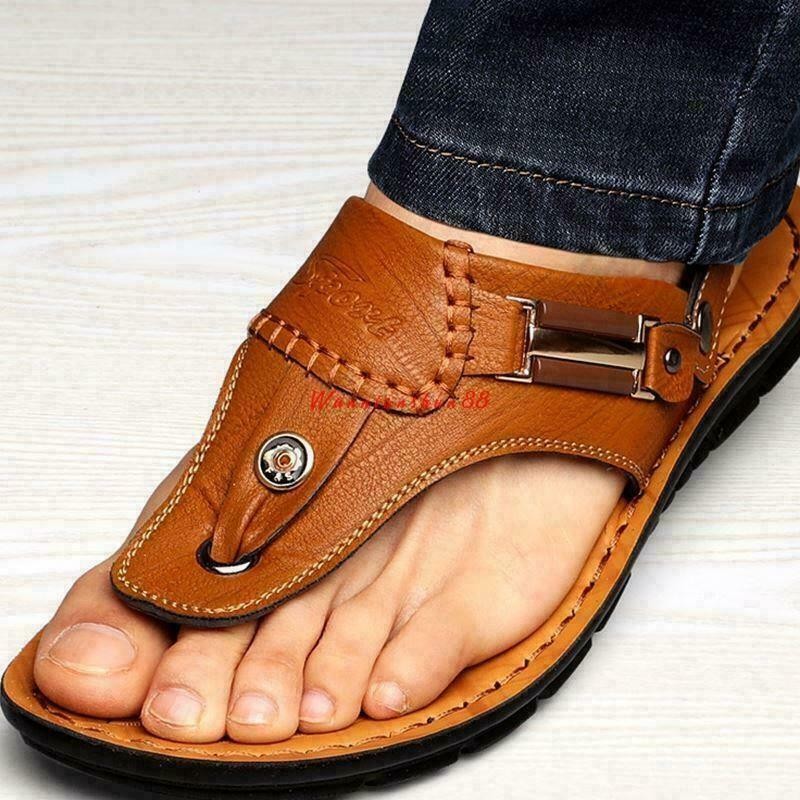 PANTOFOLA D’ORO infradito uomo spiaggia pelle perizoma sandali ciabatte scarpe casual ciabatte