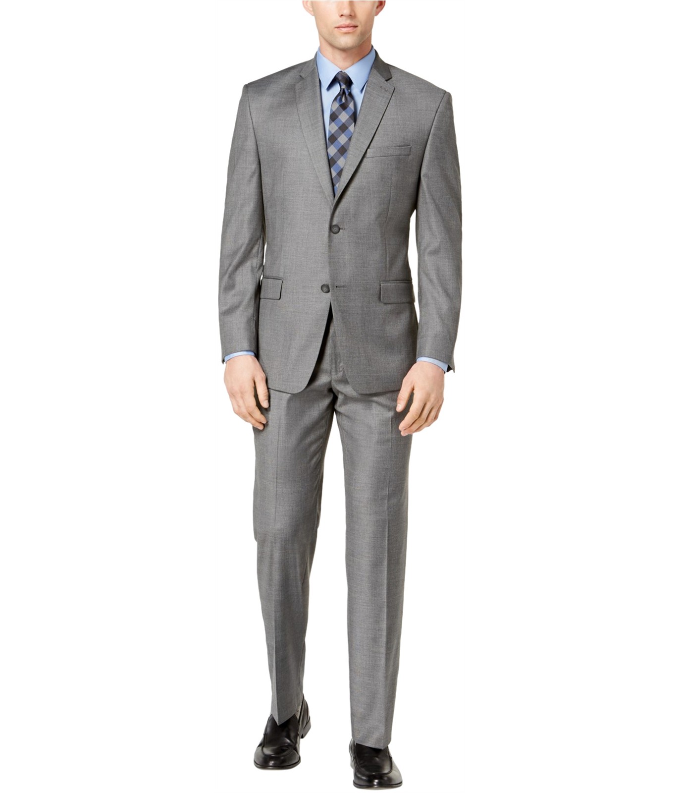 Andrew Marc Мужской строгий костюм в клетку Glen на двух пуговицах, серый, 36 см / 30 Вт x 29 Л