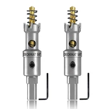 2-Pack 5/8” TCT Hole Saws for Hard Metal, Heavy Duty 16mm Tungsten Carbide Ti...