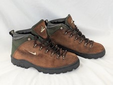 Vintage 90s NIKE ACG Trail Compound Brown Suede Leather Hiking Boots Womens Sz 8