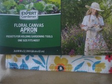 Brand New Canvas With Floral Pockets Long Gardening Apron