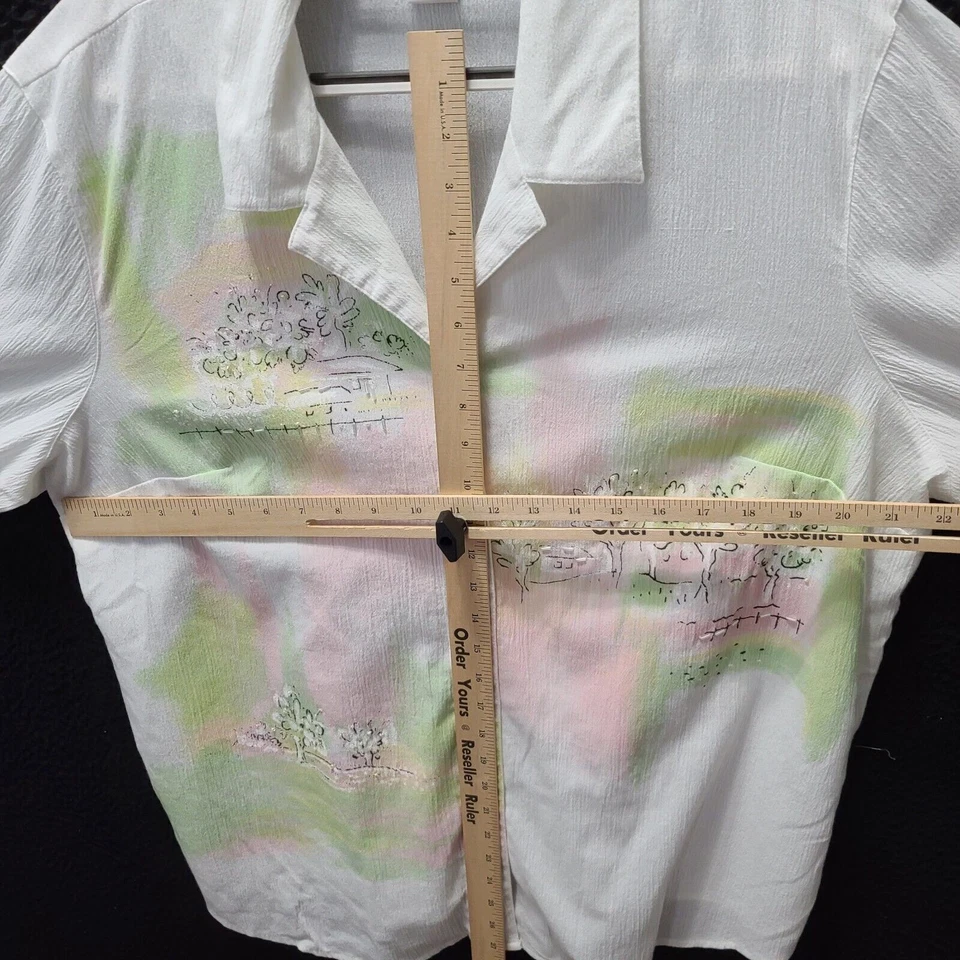 Camisa abotonada Napa Valley para mujer multicolor talla 1X mezcla de algodón manga larga Foto 3 de 4