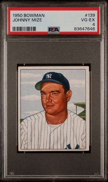 PSA 4 - 1950 Bowman #139 Johnny Mize New York Yankees HOF