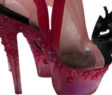 Sexy Tacones de Plataforma Nuevo Pleaser Tacón de Plataforma - 7 Pulgadas Confeti Rosa - Talla 8