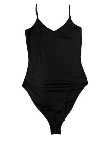 Body donna SheIn nero pezzo unico taglia S elastico con cinturino accenti wireless - Foto 1 di 5