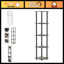 5-Tier Corner Shelf, Open Storage Bookshelf for Living Room, Home Office, Garage