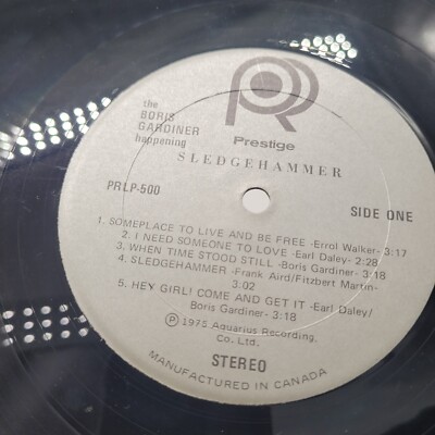 Reggae Boris Gardiner Happening PRLP-500 SLEDGEHAMMER RECORD ALBUM