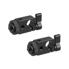 CAMVATE 2x Aluminium 15mm Single Rod Clamp Adapter For DSLR Camera Accessories