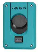 Elie Bleu Slide Button Cigar Cutter, Teal Lacquer Finish, EBC4413, New In Box