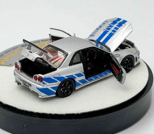 PGM 1:64 Silver Skyline GTR R34 Z-TUNE Fast Engine Model Diecast Metal Car - Picture 11 of 11