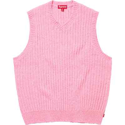 Supreme Chenille Sweater Vest Black Navy Beige Pink 4colors Supreme Chenille Sweater Vest Black Navy Beige Pink 4colors