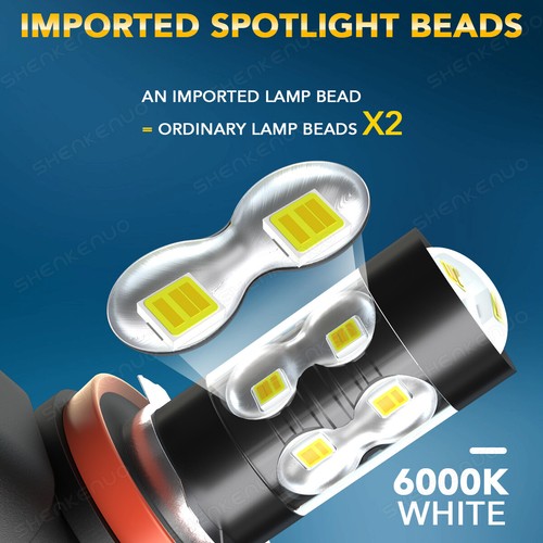 For Hyundai Santa Fe Sport 2013-2016 LED Headlight + Fog Light Bulbs 6000K White - 第 23/24 張圖片
