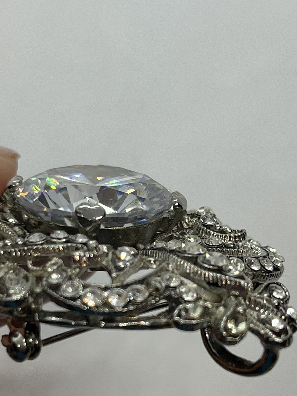 Silver tone clear rhinestone designer inspired br… - image 14