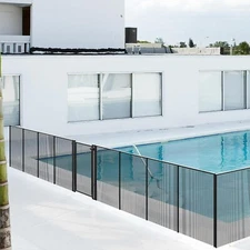 Domi 4.5'x48' DIY Pool Fence for Inground Pools,Outdoor Pool,Black Pool Mesh