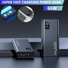 66W 40000mAh Power Bank Fast Charging Portable Charger External Battery 4 Ports 