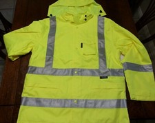 Work King Hi Vis Waterproof Breathable Rain Jacket Reflective Safety Construct