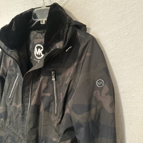 Women's MICHAEL KORS Camo Long Jacket Size S - Picture 5 of 6
