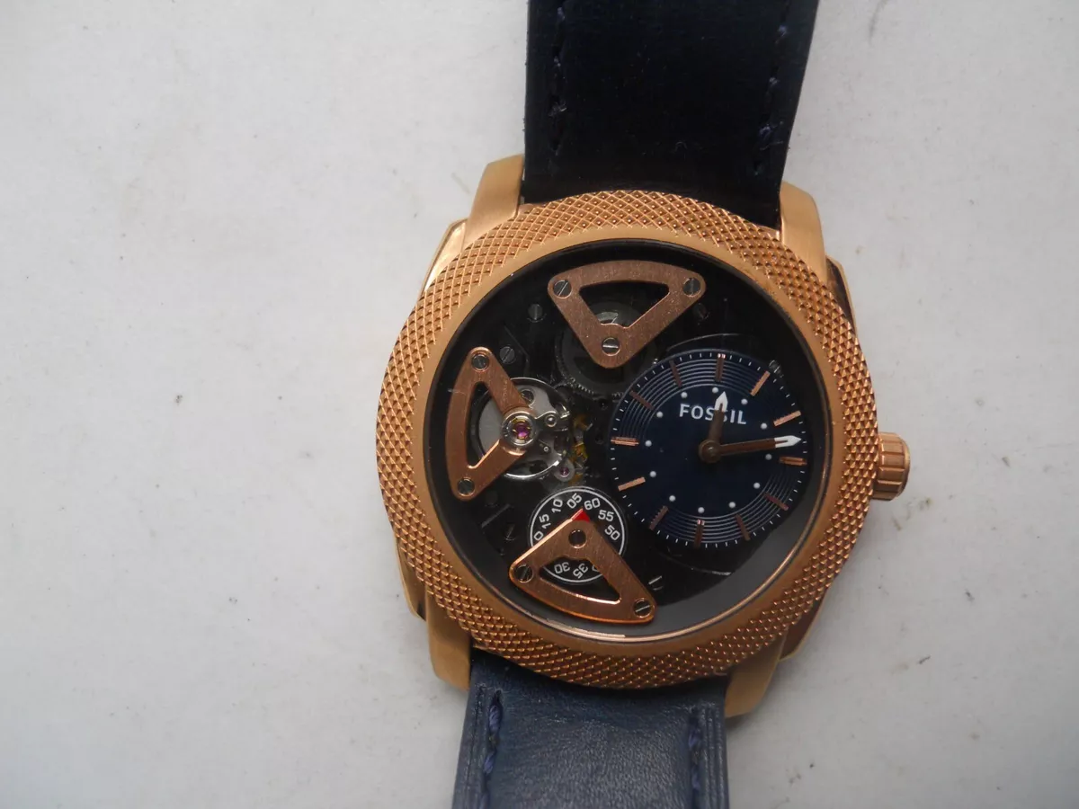 Fossil Twist Men s Automatic blue Leather.Analog w resistant dress watch.ME 1158