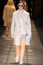 F2015 Look 27 Versace Ankle Zip Sand Denim Pants W/Gold Medusa Buttons Size 32