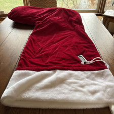 XXL Huge Christmas Stocking/Santa Bag Red Velour 48" x 32
