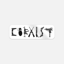 Coexist Guns Car Bumper Vinyl Sticker Decal