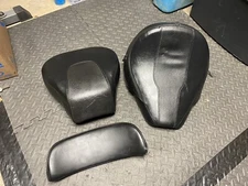 Black Leather Seat  Passenger Seat Corbin Backing Harley Davidson 3 Pc Road King