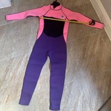 Realon Unisex Kids Zippered Wetsuit, 3mm, Purple And Pink, Size 2XL