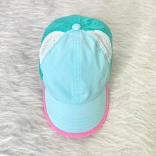 Gymboree Girls size Small Baseball Hat Cap Aqua White w/Pink Trim