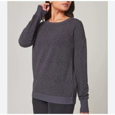 Mondetta Leopard Print Moisture-Wicking Soft Pullover Knit Small Sweatshirt