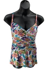 Jantzen Flirty Wrap Front Swim Dress Summer Breeze