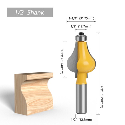 Beautiful Handrail Molding Router Bit Set Edge Profile 1/2