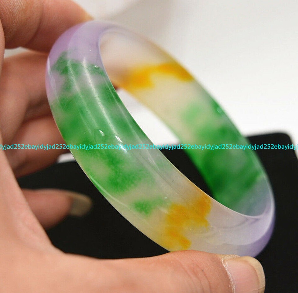 Green Natural Jade Bangle Bracelet For Women - Good Luck Gift In Gift Box ( 60-62mm) Jade Bracelet - Foto 5