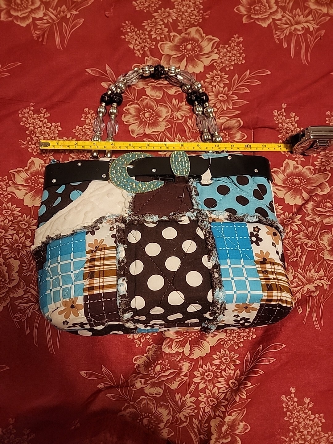 Unique Western Patchwork Buckle Shoulder Purse - image 6