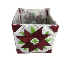 Plastic Canvas Dahlia Tissue Box Cover unfinished