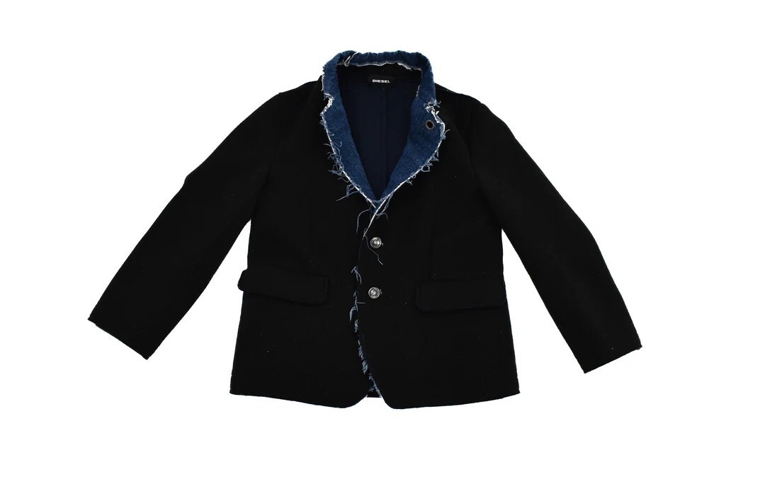 NWT ~. Black single-Breasted Cotton Blazer by DIESEL