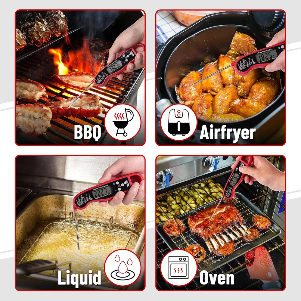 - Meat Thermometer Digital, Waterproof Digital Food Thermometer for Cooking and