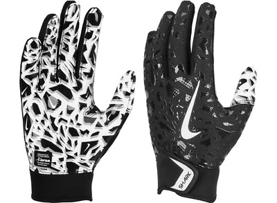 Nike Pee Wee Shark 2.0 Football Gloves Black-White Size Medium-Large