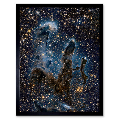 Hubble Teleskop Säulen Kreation Blue Haze Adlernebel gerahmtes Wandbild 9 x 7 Zoll