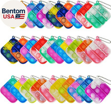 30 Pcs Mini Pop Bubble Fidget Toys for Party Favors, Small Silicone Pop Keychain
