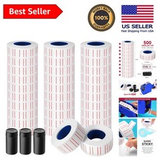 15000 Self-Adhesive White Price Labels for Mx-5500 - Includes 3 Ink Rolls
