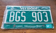 Vintage NOS Vermont 1998 License Plate"Green Mountain State" New/Sealed