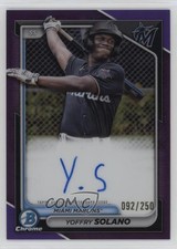 2024 Bowman Chrome Prospect Purple Refractor 92/250 Yoffry Solano Auto 1m00