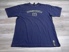 Vintage Y2K Smart Parts Paintball Logo T-Shirt Navy Blue Mens Size XL Sun Faded