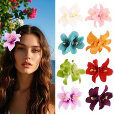 8Pcs Hawaiian Flower Hair Clips for Women - Artificial Hibiscus Flower Hairpi...